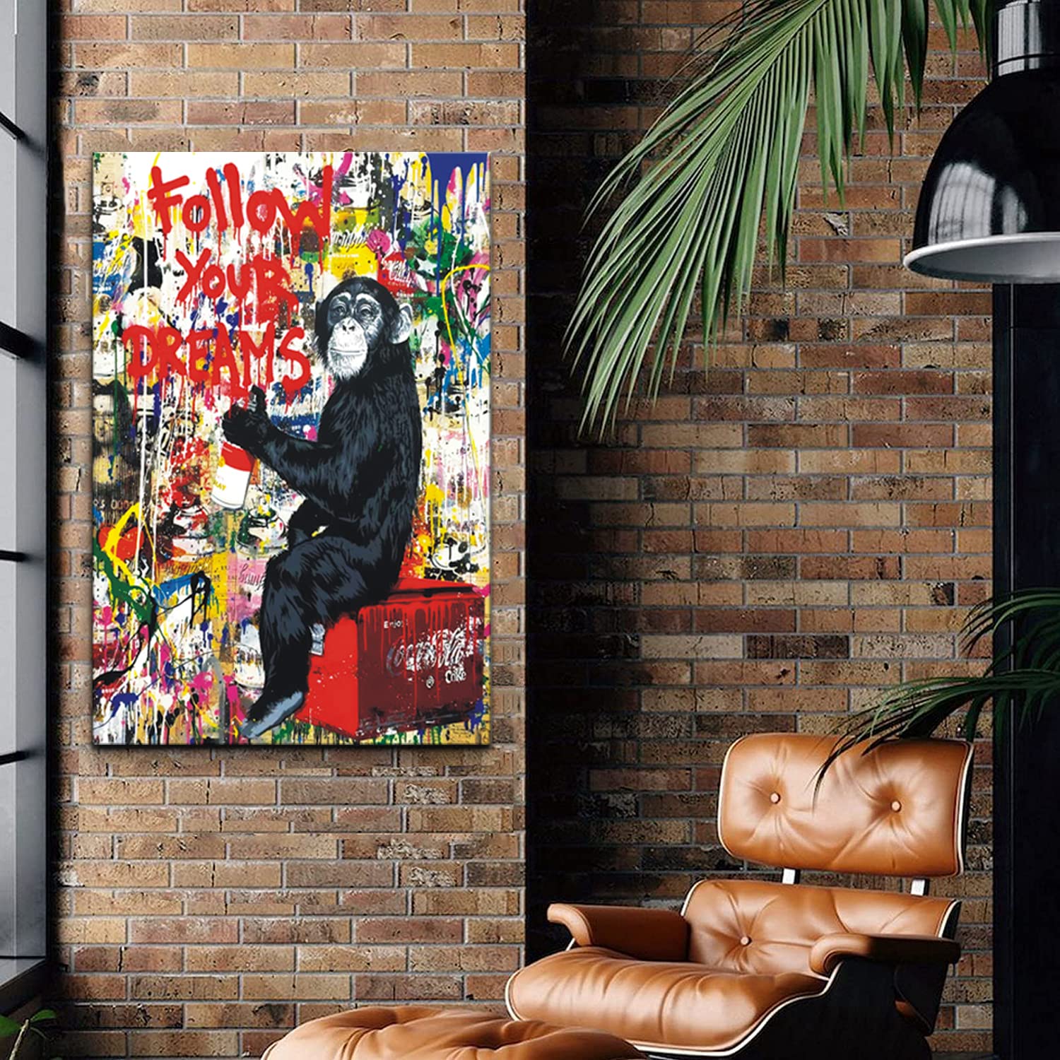 Amazon.com: Large monkey wall art Street Graffiti Canvas Wall